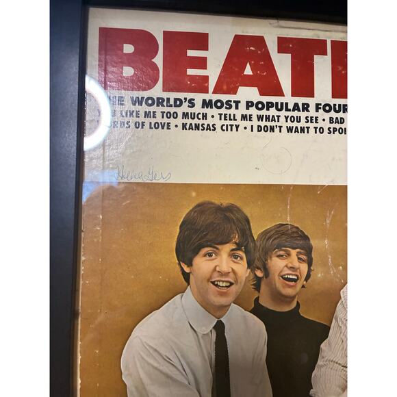 Handmade Hazey Autumn Framed Beatles VI Vinyl Collage Wall Art Ready to Display - Picture 7 of 11